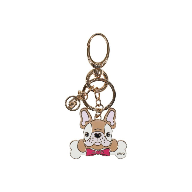 Liu Jo Gold Metal Dog Keychain - Stylish Accessory for Women