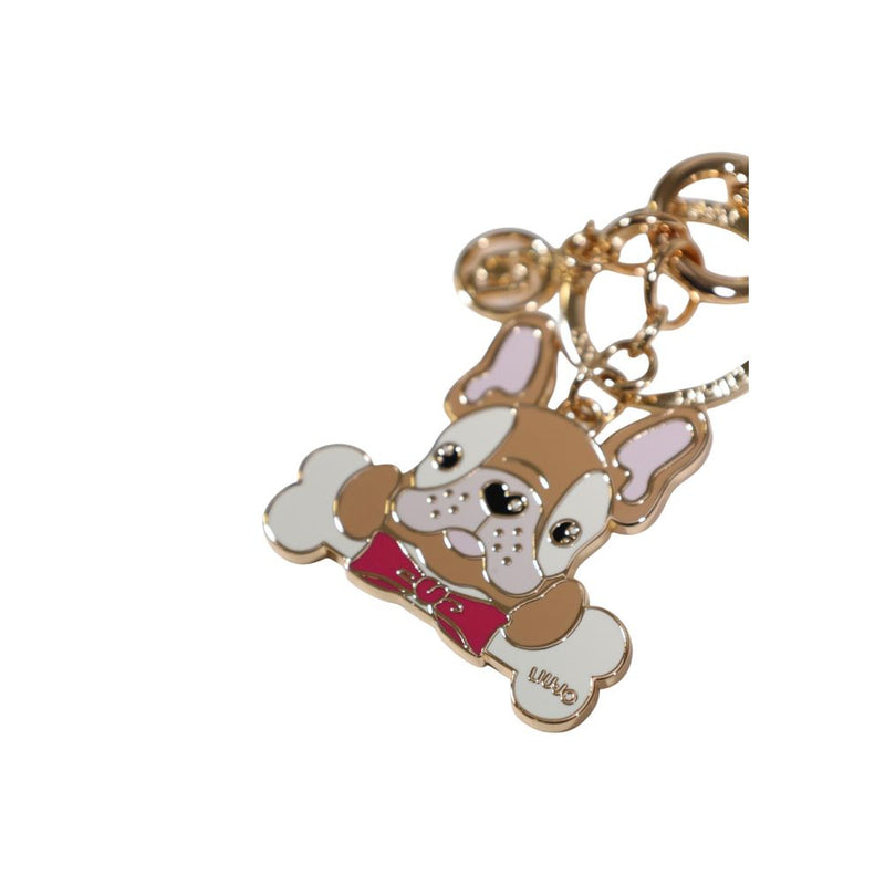 Liu Jo Gold Metal Dog Keychain - Stylish Accessory for Women