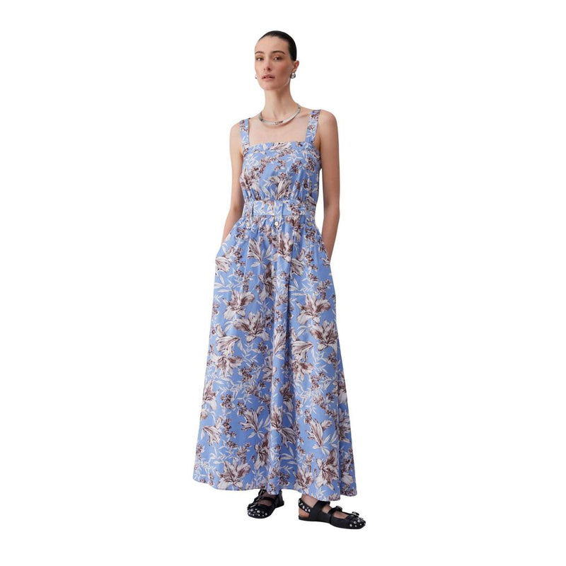 Liu Jo ABITO TS.NAV WA6312 T4853 Robe Longue en Coton Bleu