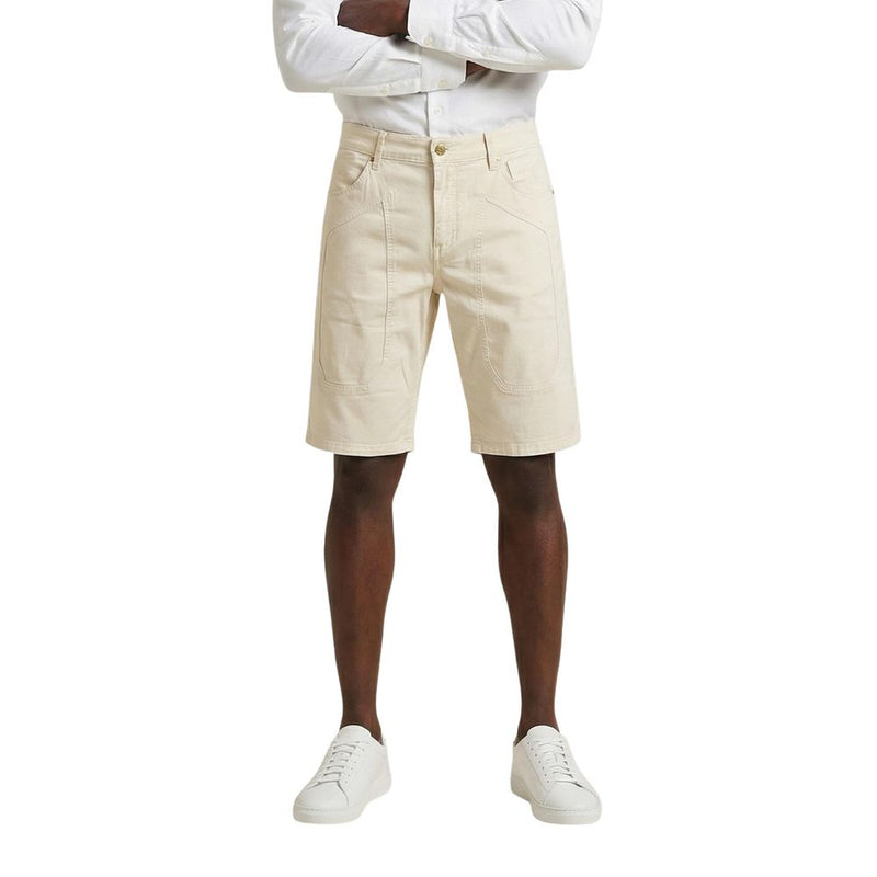 Jeckerson JAYDEN Cream Cotton Bermuda Shorts for Men