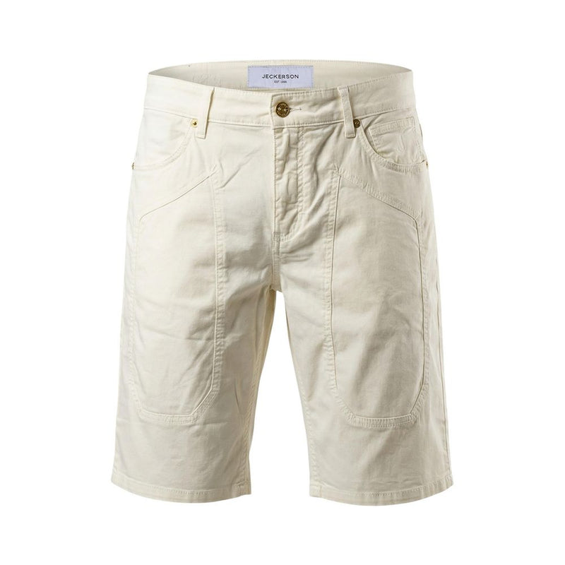 Jeckerson JAYDEN Cream Cotton Bermuda Shorts for Men