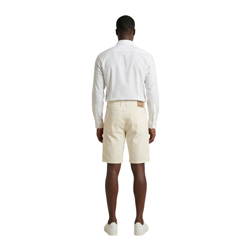 Jeckerson JAYDEN Cream Cotton Bermuda Shorts for Men