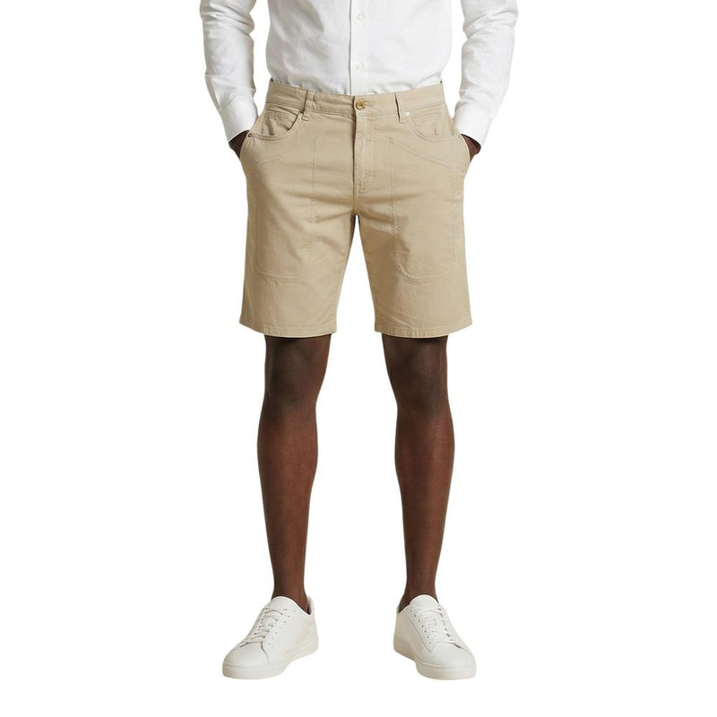 Jeckerson JAYDEN Beige Cotton Bermuda Shorts for Men