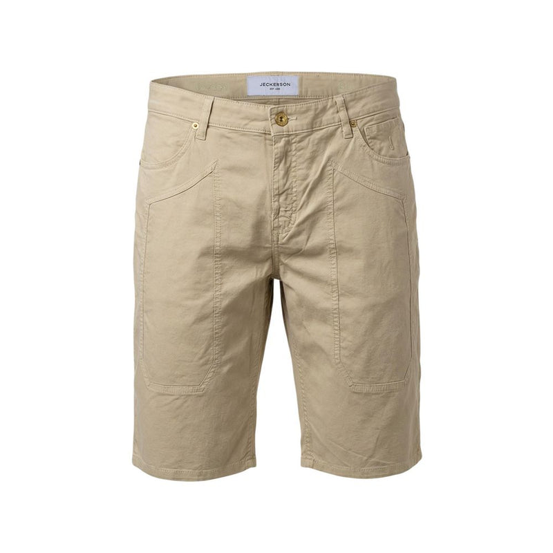Jeckerson JAYDEN Beige Cotton Bermuda Shorts for Men