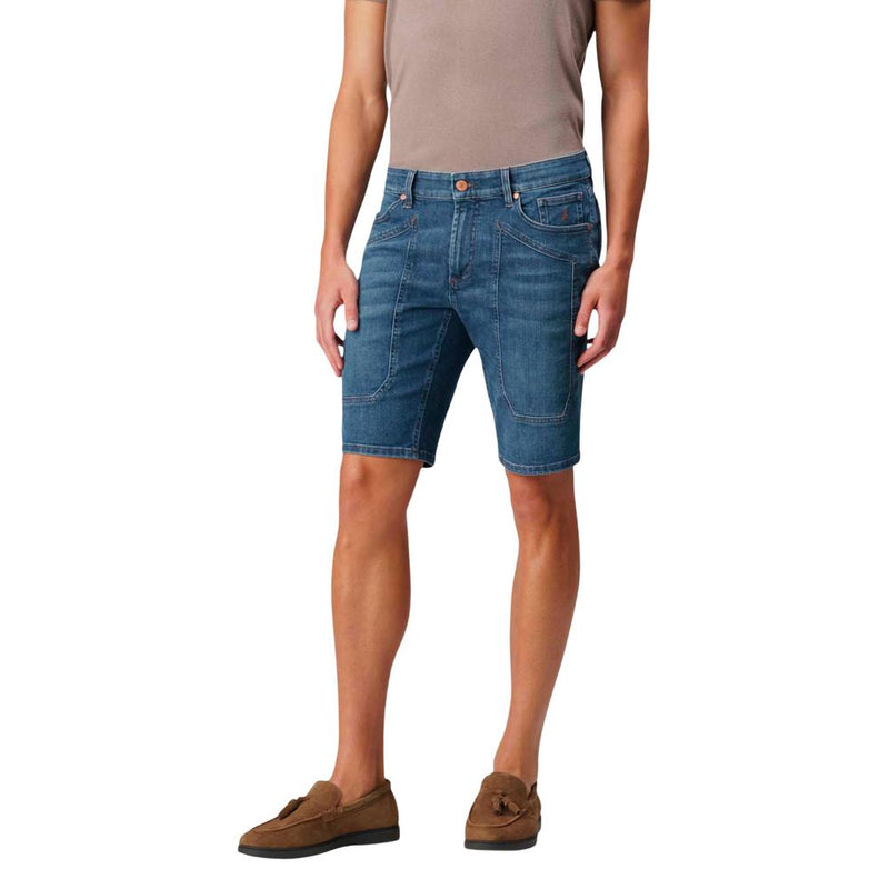 Jeckerson JAYDEN Blue Recycled Cotton Bermuda Shorts for Men