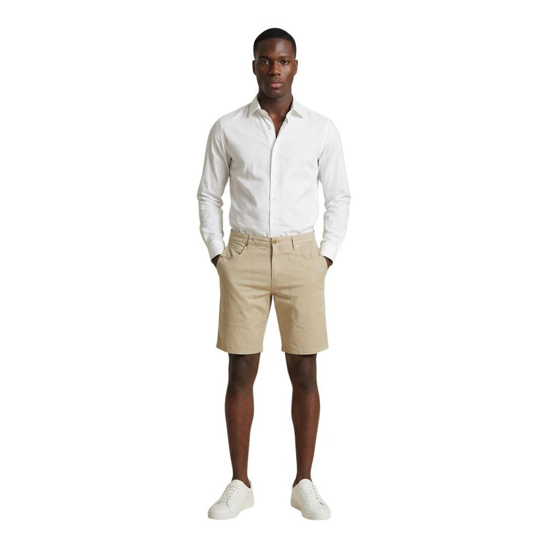 Jeckerson JAYDEN Beige Cotton Bermuda Shorts for Men