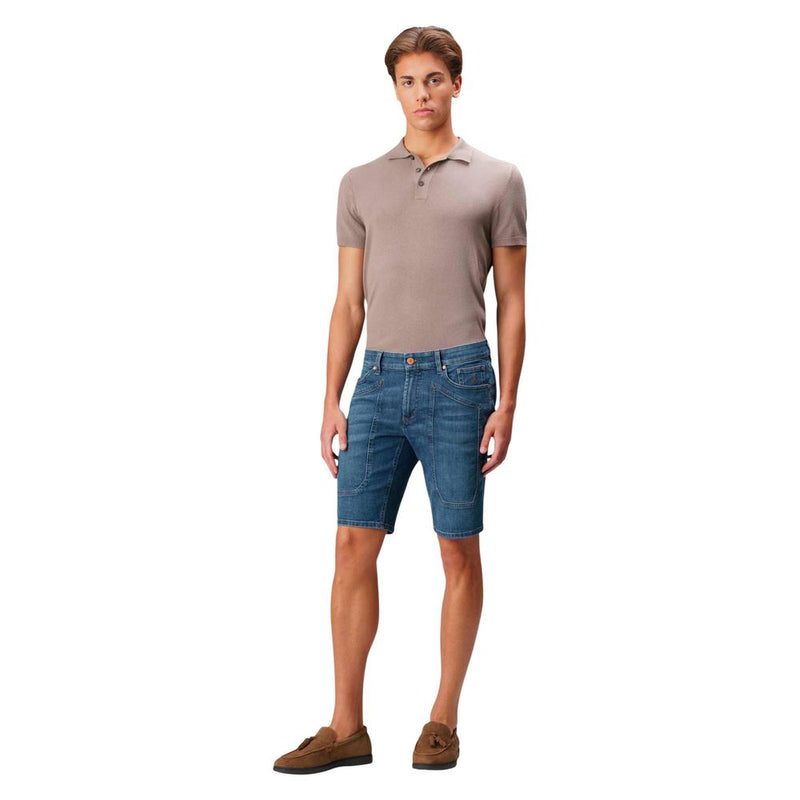 Jeckerson JAYDEN Blue Recycled Cotton Bermuda Shorts for Men