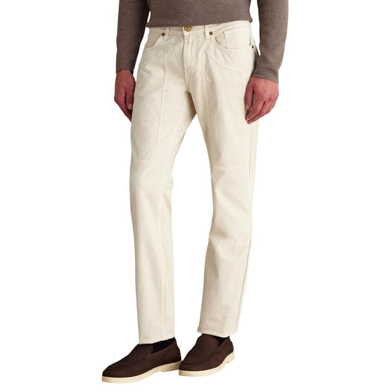 Jeckerson White Elastane Skinny Pants for Men