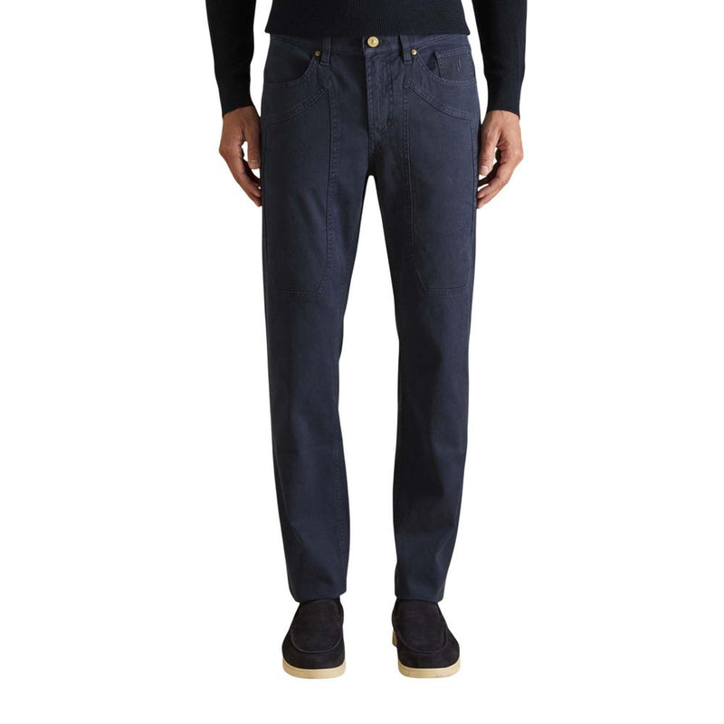 Jeckerson Blue Elastane Skinny Pants for Men