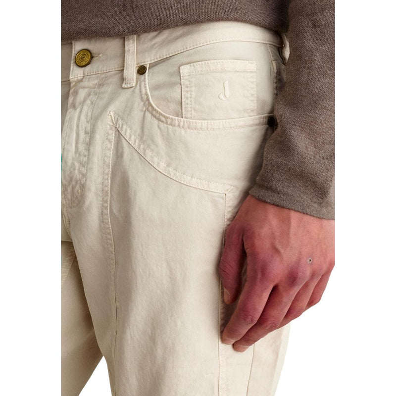 Jeckerson White Elastane Skinny Pants for Men