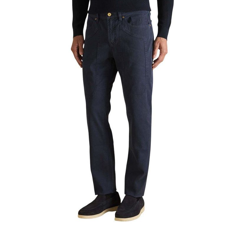 Jeckerson Blue Elastane Skinny Pants for Men