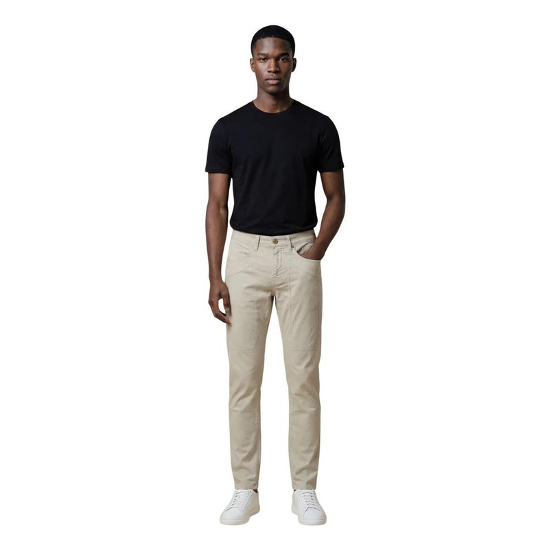 Jeckerson Gray Elastane Skinny Pants for Men