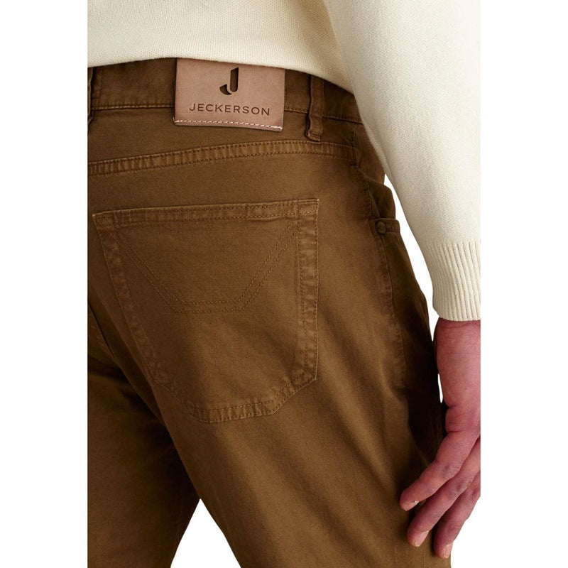 Jeckerson Beige Elastane Skinny Pants for Men