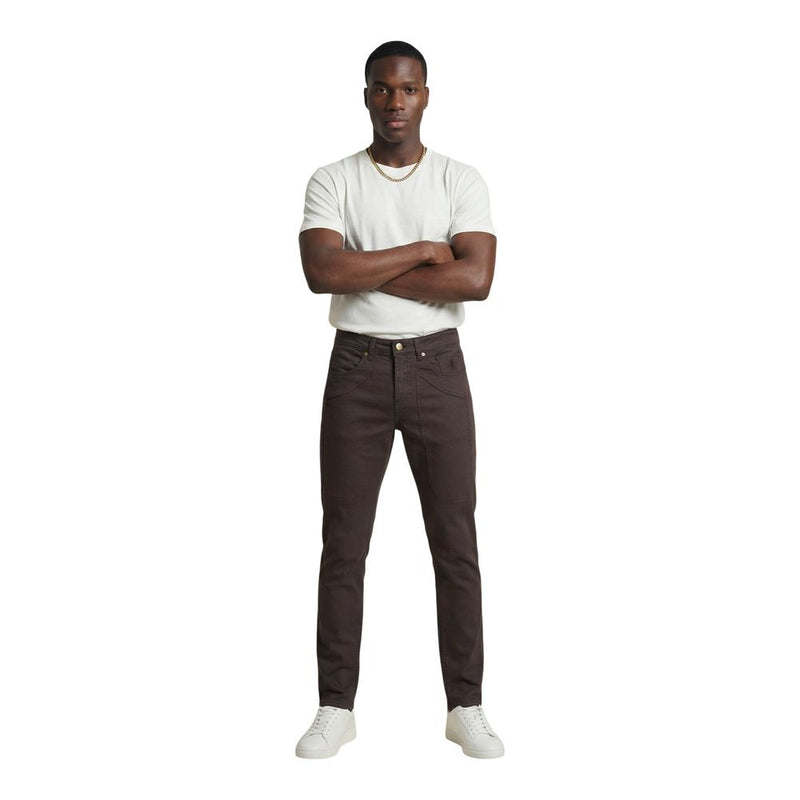Jeckerson Brown Cotton Skinny Jeans for Men