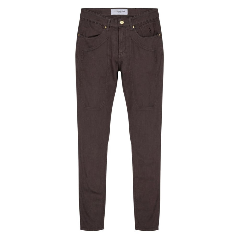 Jeckerson Brown Cotton Skinny Jeans for Men