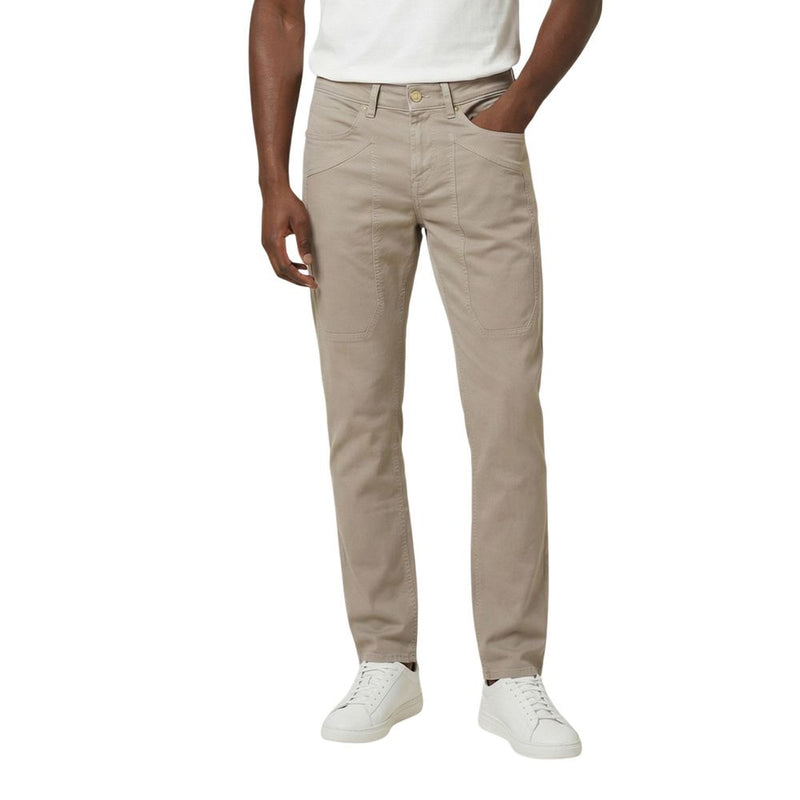 Jeckerson Beige Cotton Skinny Jeans for Men
