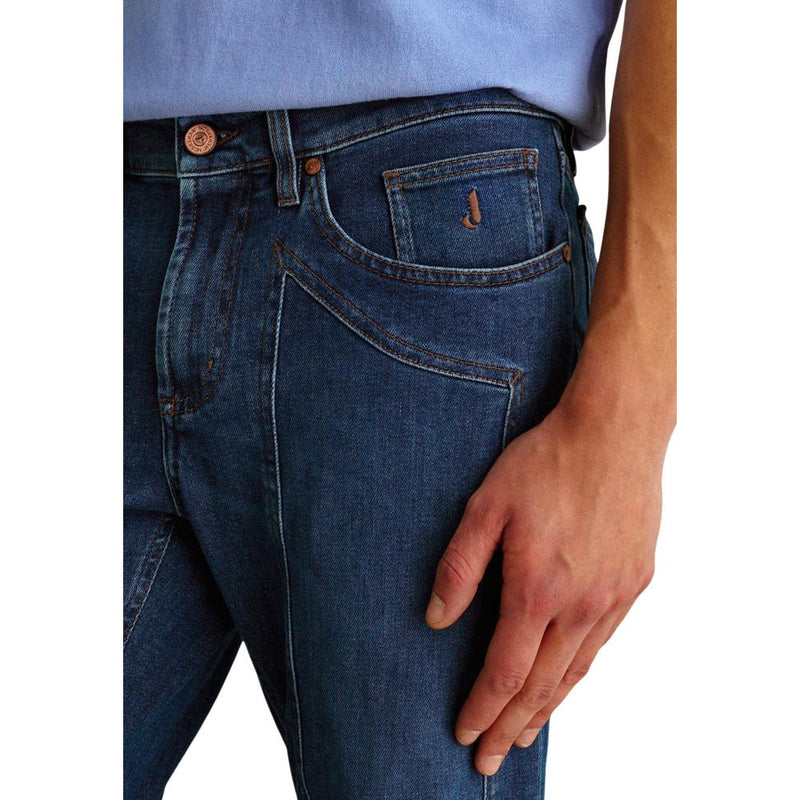 Jeckerson Blue Recycled Cotton Skinny Jeans for Men