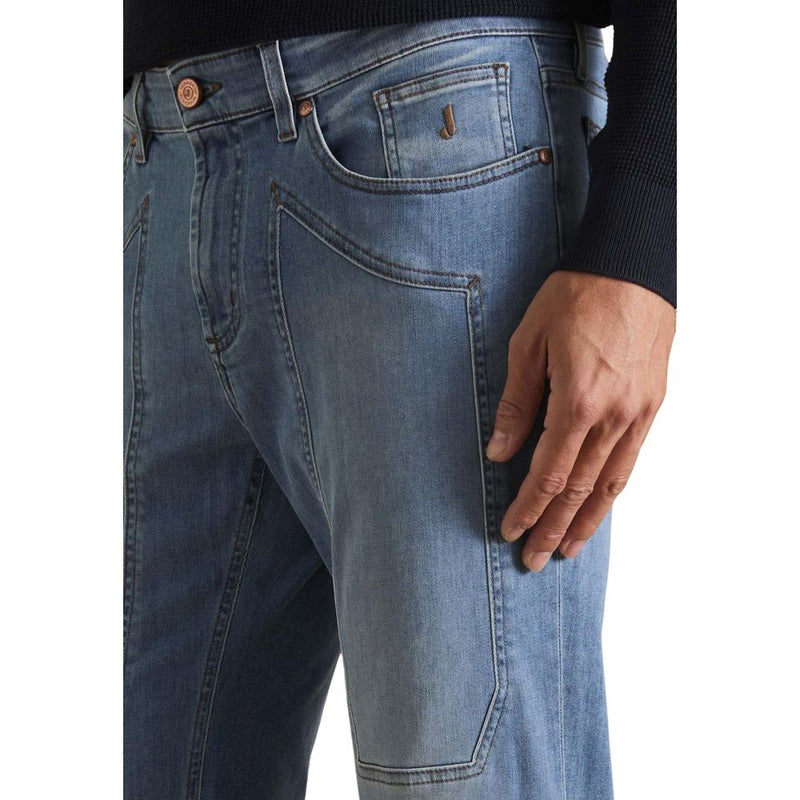 Jeckerson Light Blue Recycled Polyester Skinny Jeans for Men