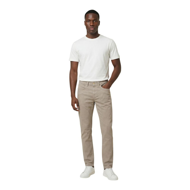Jeckerson Beige Cotton Skinny Jeans for Men