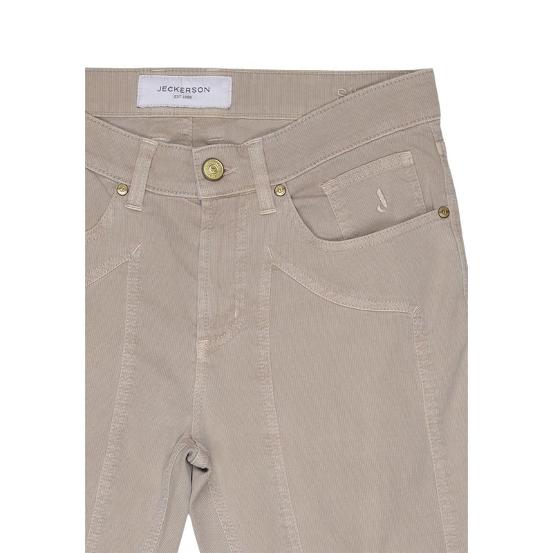 Jeckerson Beige Cotton Skinny Jeans for Men