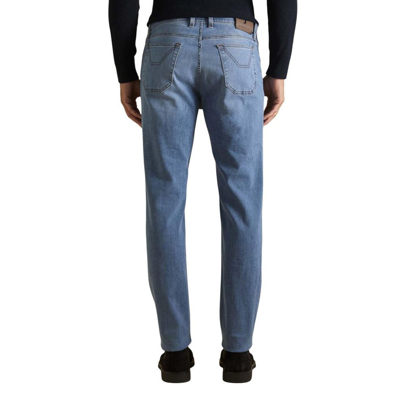 Jeckerson Light Blue Recycled Polyester Skinny Jeans for Men