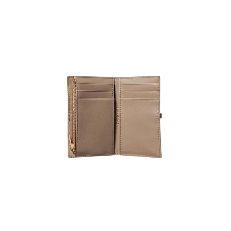Calvin Klein EMBLEM HW PEBBLE ON STRAP Medium Wallet - Beige
