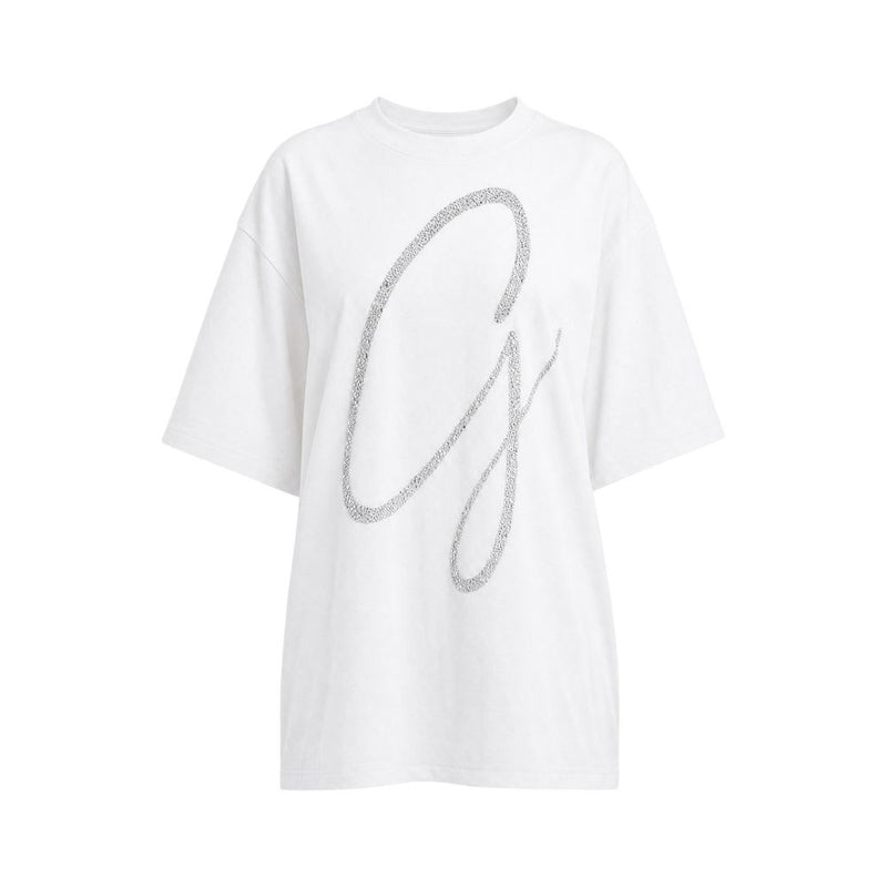 Guess SS CN MAXI G STUDS TEE W6GI39 K3478 - T-Shirt Femme Blanc
