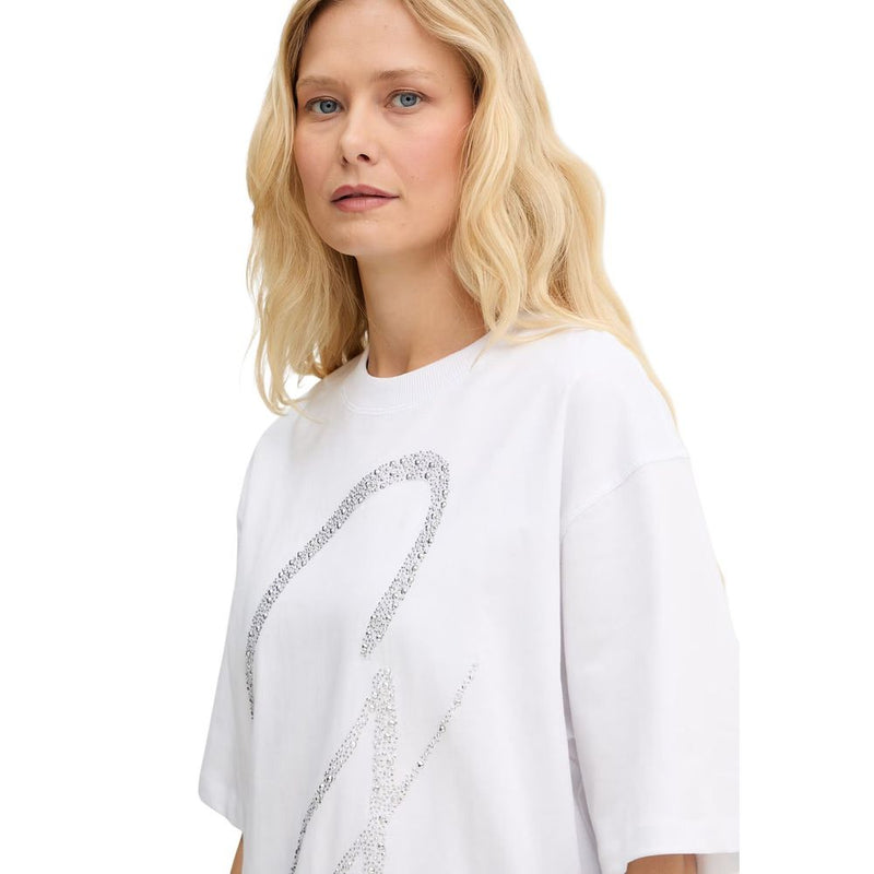 Guess SS CN MAXI G STUDS TEE W6GI39 K3478 - T-Shirt Femme Blanc