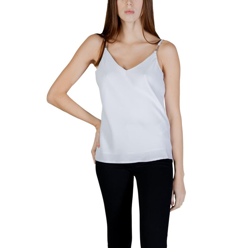 Guess Women's SL Caroline Logo Tank Top - White Polyester