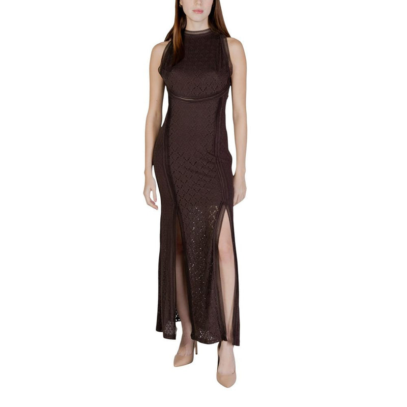 Guess Liza Brown Polyamide Long Dress for Women