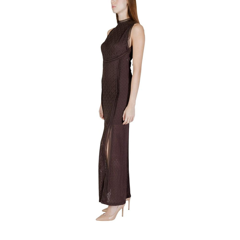 Guess Liza Brown Polyamide Long Dress for Women