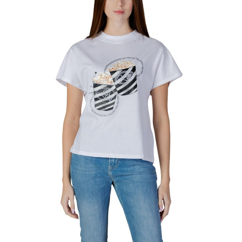 Guess SS CN Popcorn Tee W6RI28 I3Z14 - T-Shirt Femme Blanc