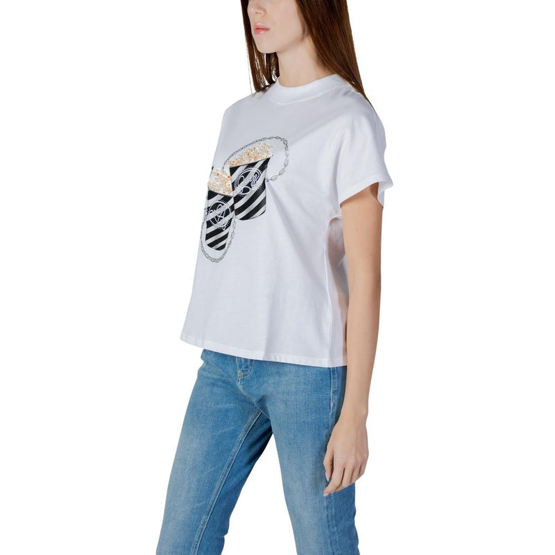 Guess SS CN Popcorn Tee W6RI28 I3Z14 - T-Shirt Femme Blanc