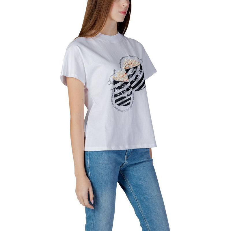 Guess SS CN Popcorn Tee W6RI28 I3Z14 - T-Shirt Femme Blanc