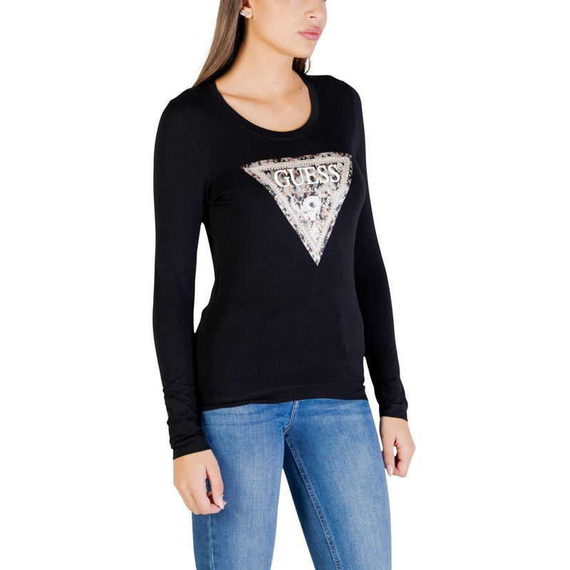 Guess Black Cotton Long Sleeve T-Shirt - W6RI33 J1314