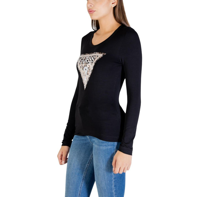 Guess Black Cotton Long Sleeve T-Shirt - W6RI33 J1314