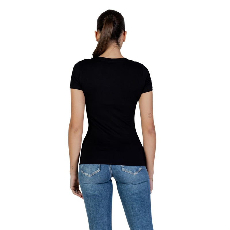 Guess SS CN LEO TRIANGLE TEE - T-Shirt Femme Noir