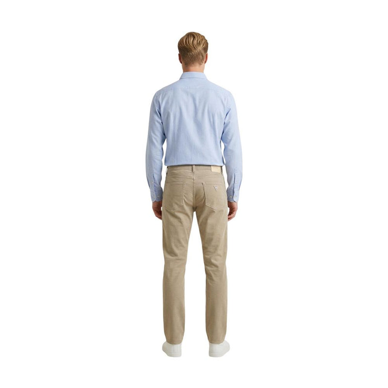 Guess ANGELS M6GAN2 Beige Cotton Skinny Pants for Men