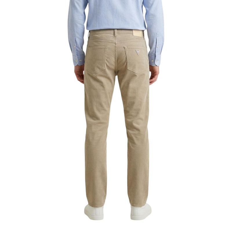 Guess ANGELS M6GAN2 Beige Cotton Skinny Pants for Men