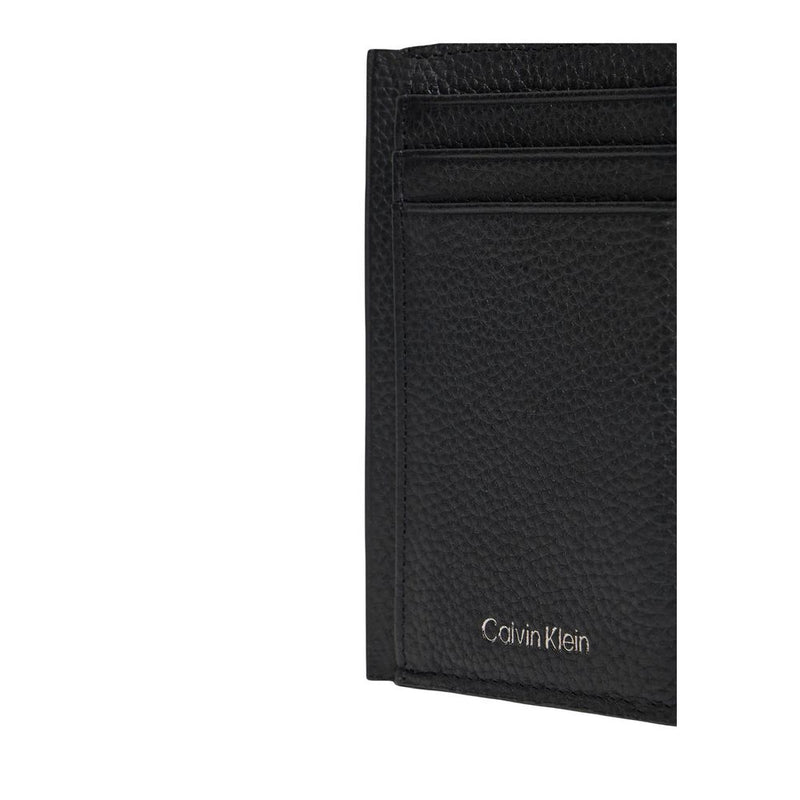Calvin Klein Black Leather Cardholder - FOIL EMBOSS NS ZIP