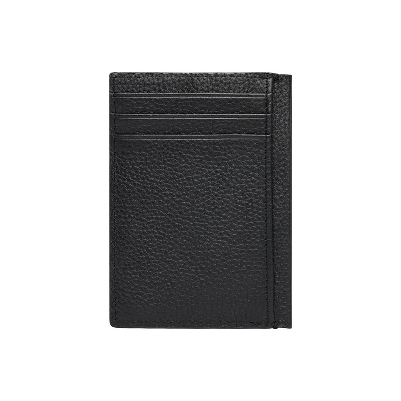 Calvin Klein Black Leather Cardholder - FOIL EMBOSS NS ZIP