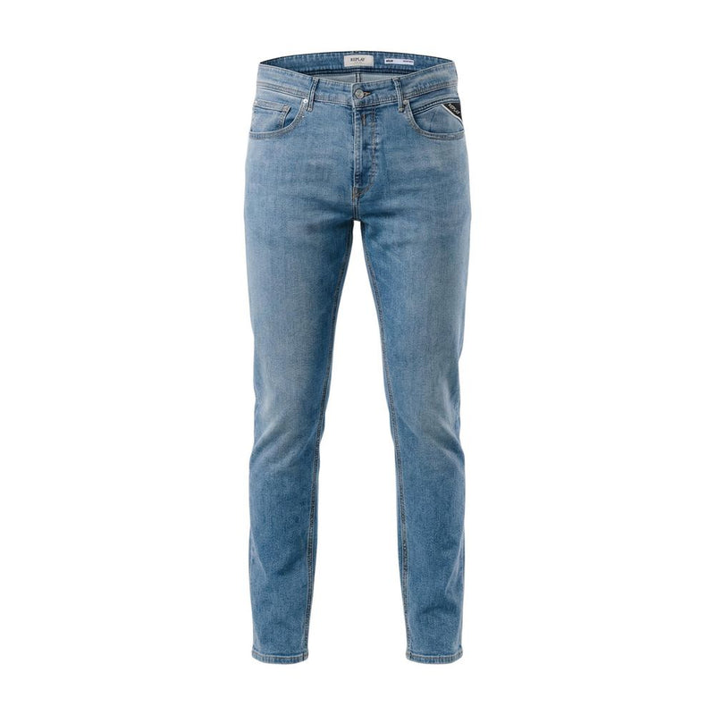 Replay Blue Cotton Relaxed Fit Jeans for Men
