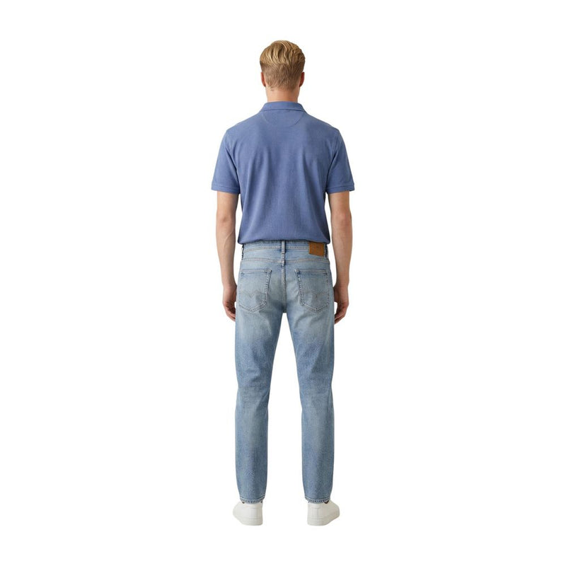 Replay Blue Cotton Relaxed Fit Jeans for Men