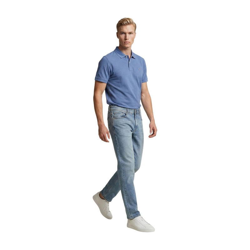 Replay Blue Cotton Relaxed Fit Jeans for Men
