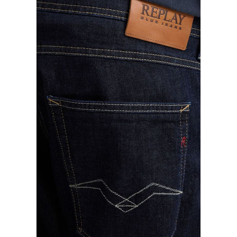 Replay Blue Cotton Relaxed Fit Jeans for Men