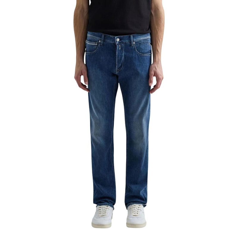 Replay Blue Cotton Relaxed Fit Jeans for Men