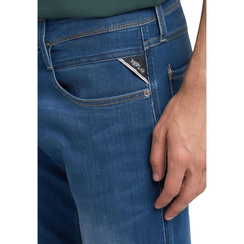 Replay Blue Cotton Skinny Jeans for Men
