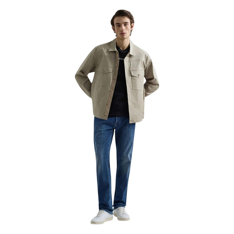 Replay Blue Cotton Relaxed Fit Jeans for Men