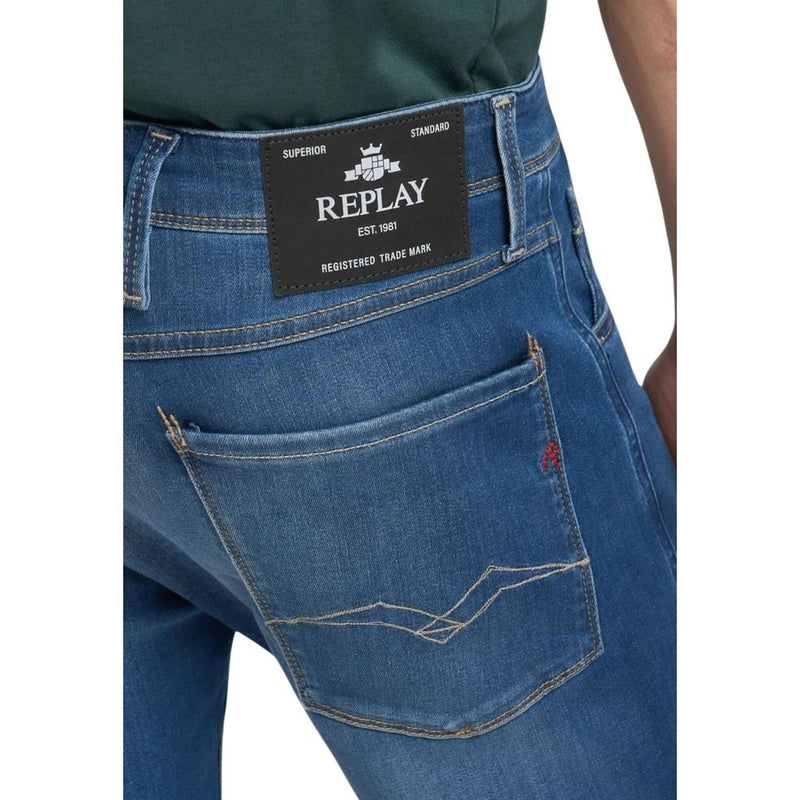 Replay Blue Cotton Skinny Jeans for Men