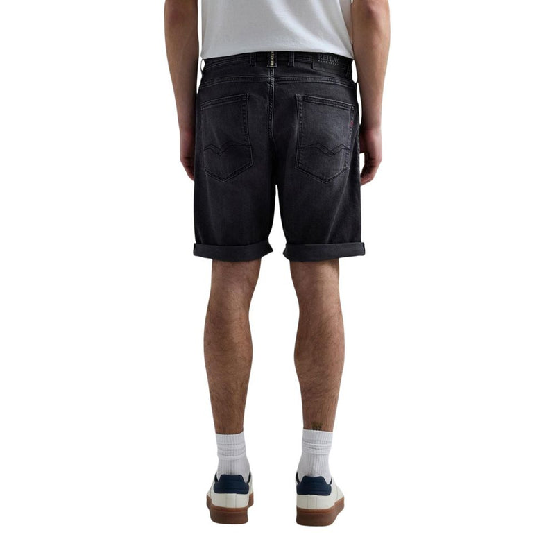 Replay TAPERED MA981Y Gray Cotton Bermuda Shorts for Men